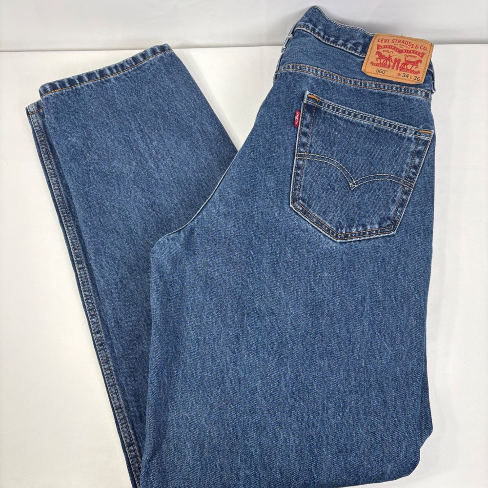 Levis Men's 560 Comfort Fit Tapered Leg Jeans Medium Wash Denim 34x36 (35x35)